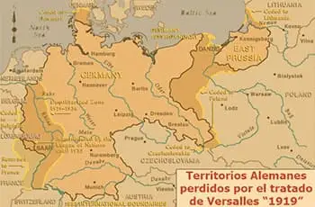 Pérdida del territorio Alemán con el tratado de Versalles (Primera Guerra Mundial) | Mapa Conceptual | Sitio Web Oficial mapaconceptual.com.es