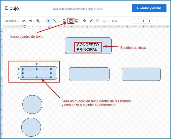Tutorial: Hacer Mapa Conceptual con Google Docs - paso 4: Redactar los textos de conceptos y notas importantes - img 4 | Sitio Web Oficial mapaconceptual.com.es